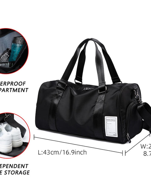 Load image into Gallery viewer, Nylon Travel Sports Bags Large Capacity Men Training Dry And Wet Tas for Shoes Fitness Weekend Luggage Shoulder Handbags
