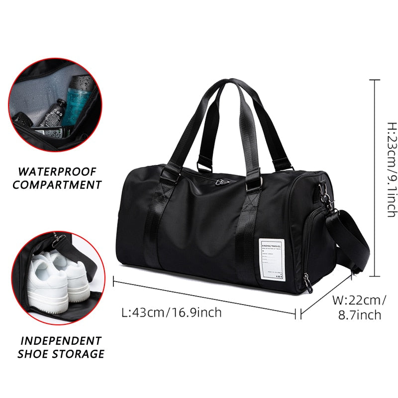 Nylon Travel Sports Bags Large Capacity Men Training Dry And Wet Tas for Shoes Fitness Weekend Luggage Shoulder Handbags