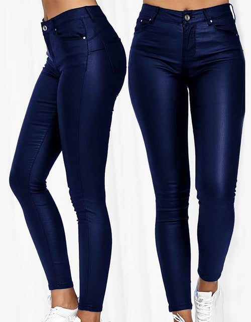 Load image into Gallery viewer, WomenLeather Pants Black Sexy Stretch Bodycon Trousers Women High Waist Long Casual Pencil Pants Plus Size S-3XL
