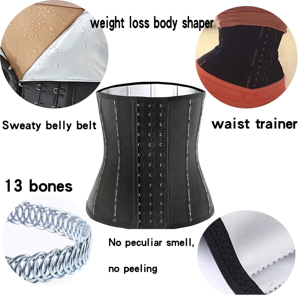 Sauna Sweat Belt Sweat To Lose Weight Woman Postpartum Waist Trainer Slimming Sheath Woman Flat Belly Fat Burning Girdle Woman