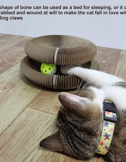 Load image into Gallery viewer, Magic Organ Cat Scratching Board Cat Toy with Bell Cat Grinding Claw Cat Climbing Frame Magic Organ Pet Cat Play Scratch Toy
