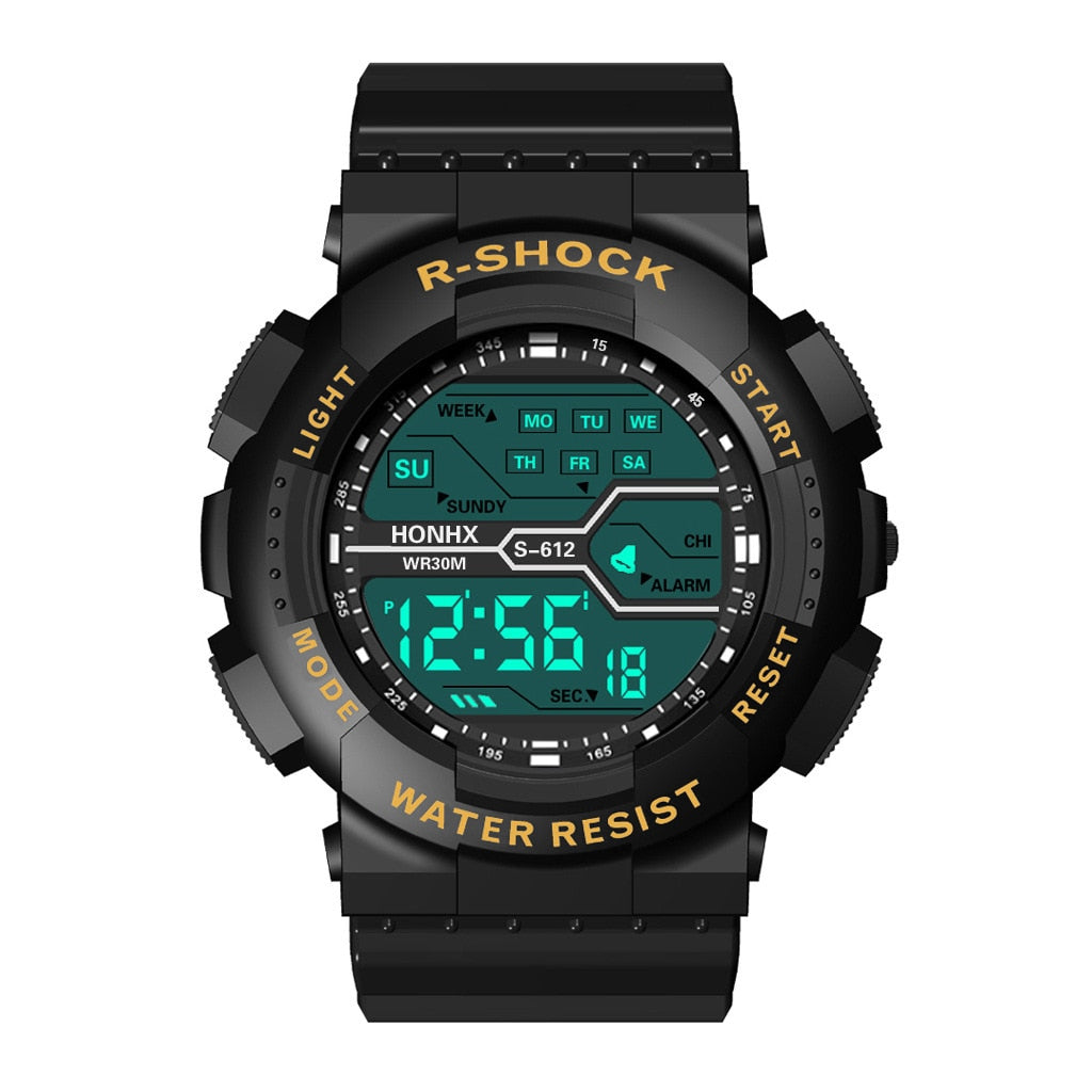 Black Digital Watch for Men Sports Watches Waterproof Outdoor Chronograph Hand Clock G Infantry Shock Student Wristwatch