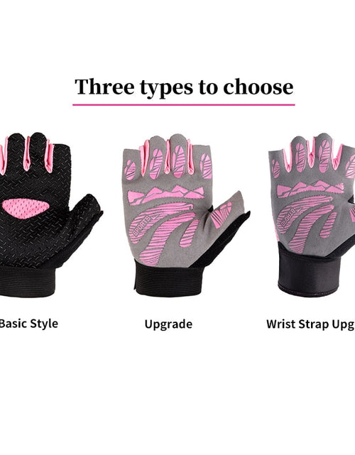 Load image into Gallery viewer, Women Cycling Sports Gloves Highway Mountain Bike Bicycle Thickening Anti-slip Shockproof Gel Pad Bicycle MTB Half Finger Glove
