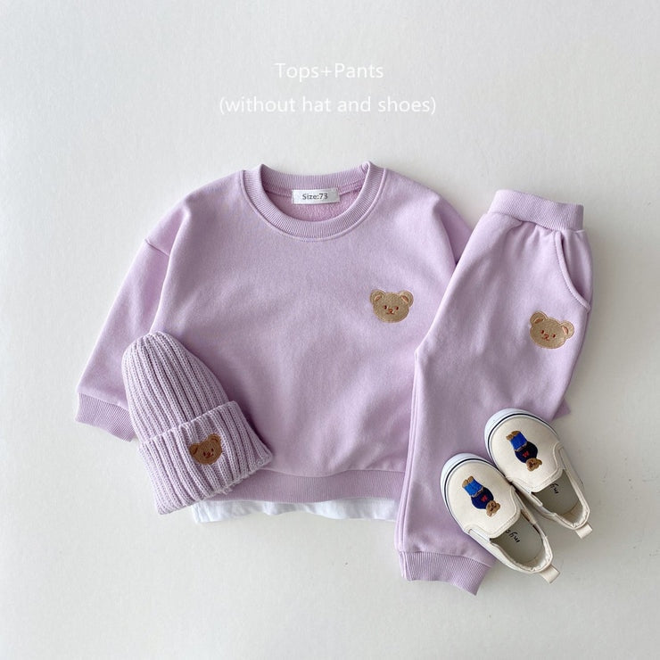 Toddler Baby Boys Girl Fall Clothes Sets Baby Girl Clothing Set Kids Sports Bear Sweatshirt Pants 2Pcs Suits Outfits