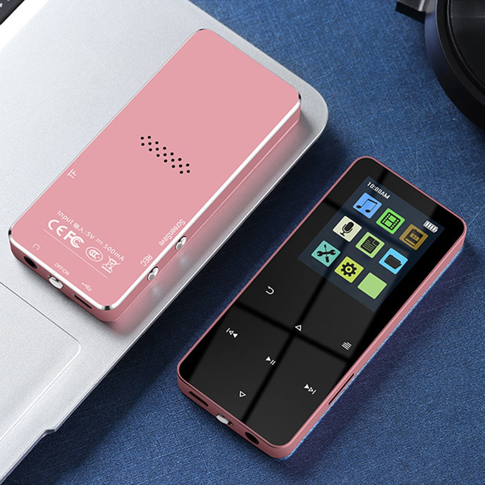 MP4 Player With Bluetooth Built-in Speaker Touch Key FM Radio Video Play E-book HIFI Metal 2.0 Inch Touch MP3 MP4 Music Player