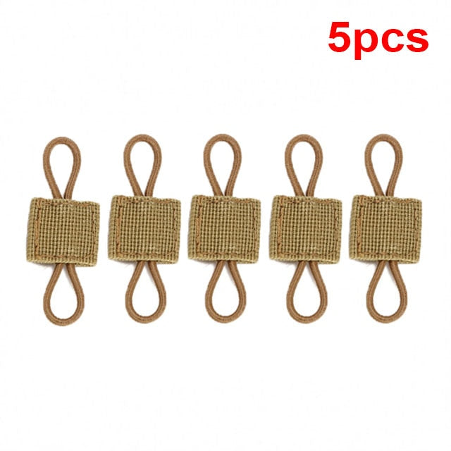 5pcs Tactical Backpack Binding Buckles Elastic Tactical Binding Buckle Carabiner Clip Bags Clasp Cord Fix Gear Elastic Strap