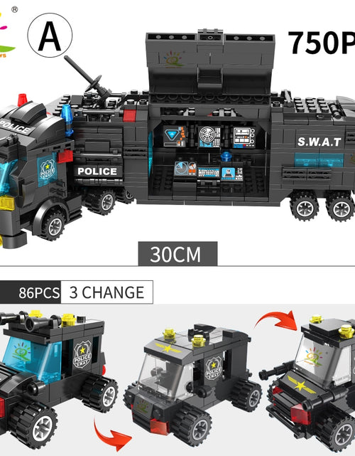 Load image into Gallery viewer, SWAT Police Station Truck Model Building Blocks City Machine Helicopter Car Figures Bricks Educational Toy For Children
