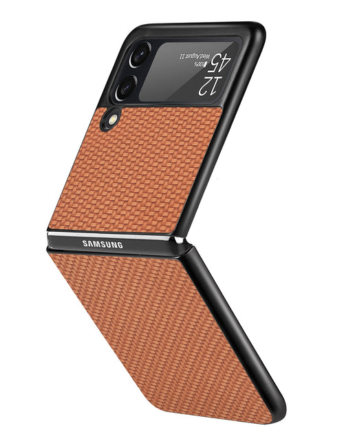 Load image into Gallery viewer, Luxury Carbon Fiber Slim Case for Samsung Galaxy Z Flip 3 4 5G Flip3 Flip4 Phone Protective Cover Coque for Samsung Z Flip 4
