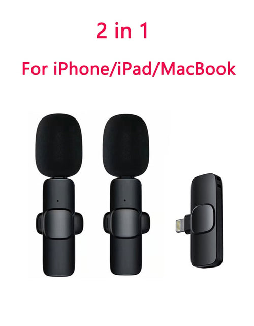 Load image into Gallery viewer, New Wireless Lavalier Microphone Portable Audio Video Recording Mini Mic for iPhone Android Live Broadcast Gaming Phone Mic
