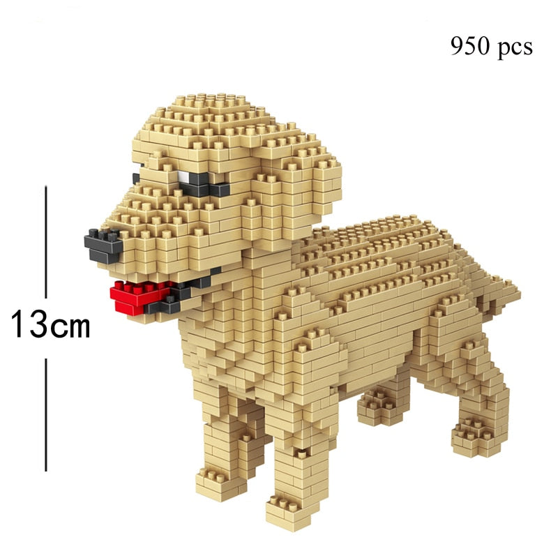 Dog Model Mini Building Block Toys Set for Kid Boy Girls Adult Beginner Teddy Hughes Corgi Collie Pet Style Bricks