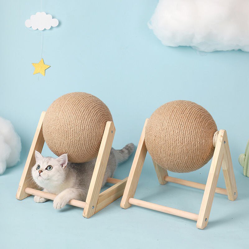 Cat Scratcher Ball Cat Toys Kitten Sisal Rope Ball Board Grinding Paws Toy Cats Scratcher Wear-resistant Pet Cat Accessories