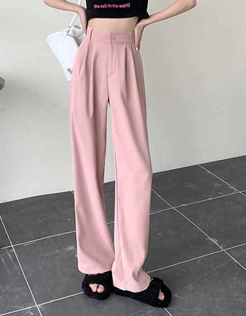 Load image into Gallery viewer, New Straight Wide Leg Women&#39;s Pants Korean Style High Waist Pants for Women Solid Color Loose Suit Trousers Female
