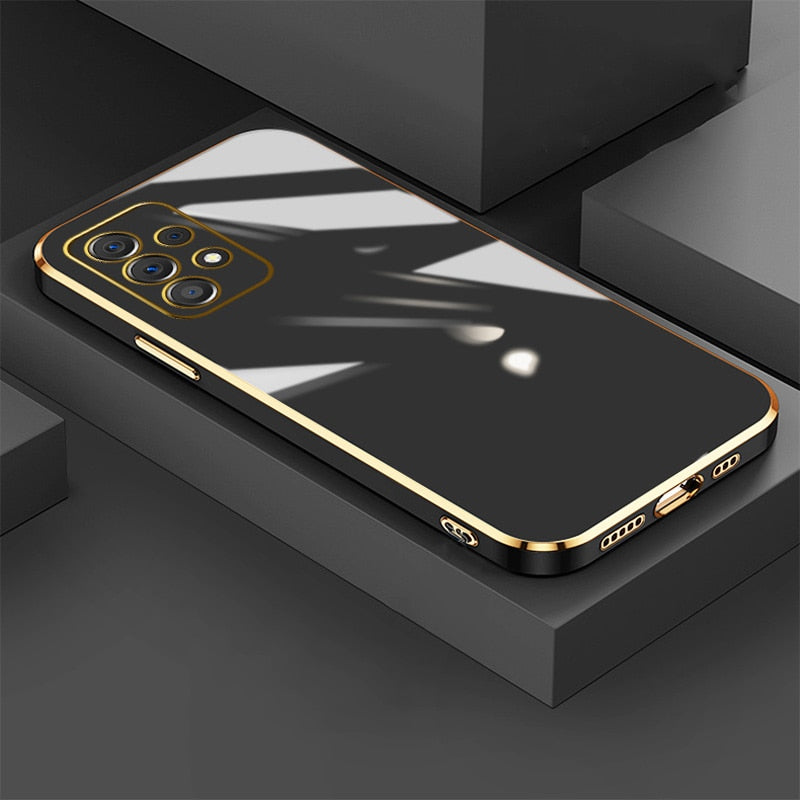 Glossy Plated Phone Case For Samsung Galaxy A52 A52s A72 A22 A53 A73 A33 A23 A32 4G 5G A51 A71 M32 Case Cover Silicone Protector