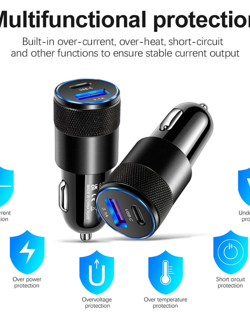 Load image into Gallery viewer, 70W PD Car Charger USB Type C Fast Charging Car Phone Adapter for iPhone 14 13 12 Xiaomi Huawei Samsung S21 S22 Quick Charge
