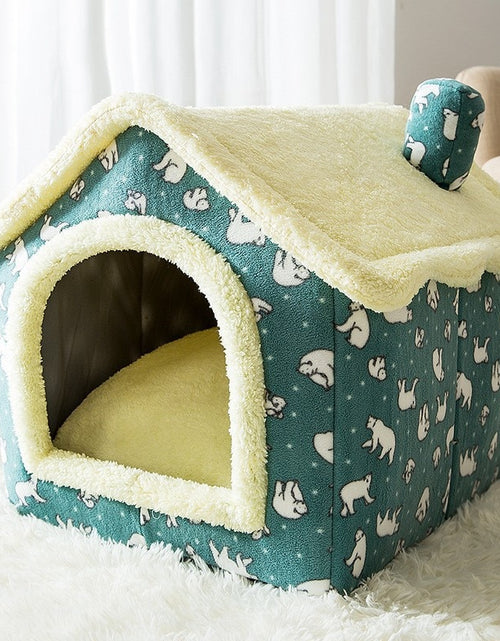 Load image into Gallery viewer, Soft Cat Bed Deep Sleep House Dog Cat Winter House Removable Cushion Enclosed Pet Tent For Kittens Puppy Cama Gato Supplies
