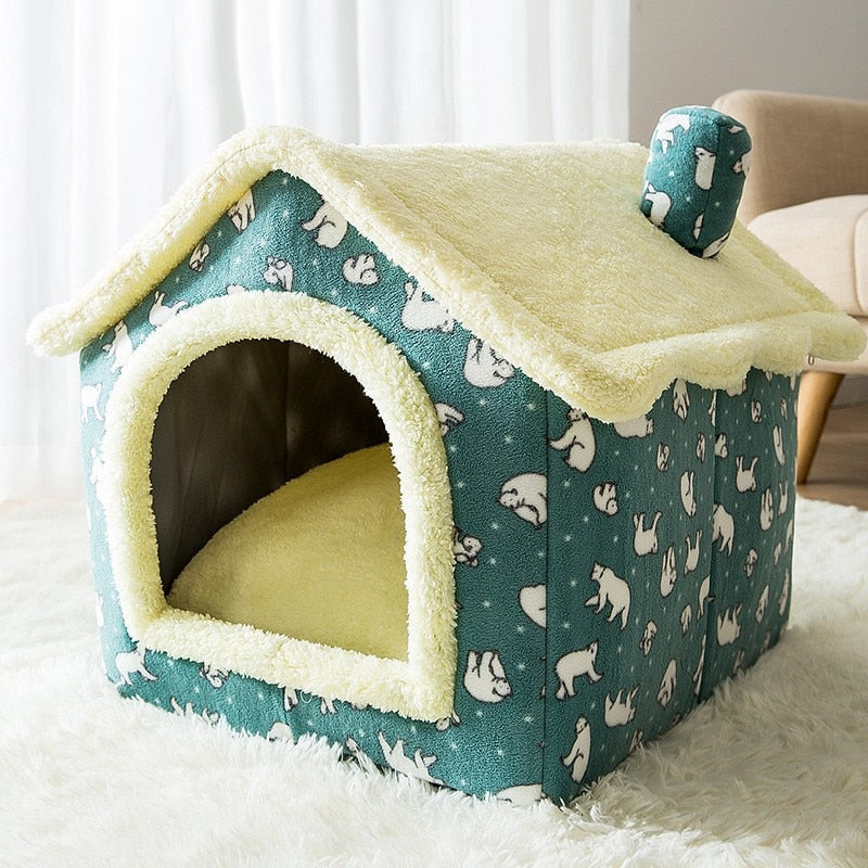 Soft Cat Bed Deep Sleep House Dog Cat Winter House Removable Cushion Enclosed Pet Tent For Kittens Puppy Cama Gato Supplies