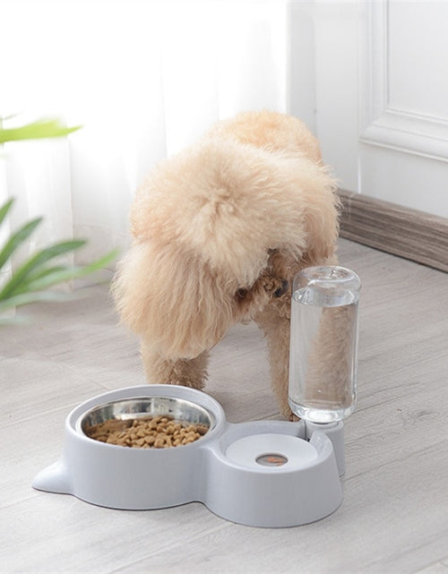 Load image into Gallery viewer, New 2-in-1 Cat Bowl Water Dispenser Automatic Water Storage Pet Dog Cat Food Bowl Food Container with Waterer Pet Waterer Feeder
