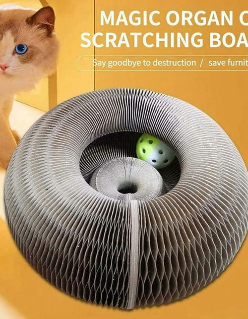 Load image into Gallery viewer, Magic Organ Cat Scratching Board Cat Toy with Bell Cat Grinding Claw Cat Climbing Frame Magic Organ Pet Cat Play Scratch Toy
