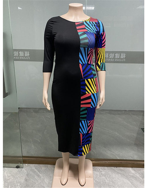 Load image into Gallery viewer, Plus Size Dress 5xl Women Summer Clothes Patchwork Loose Casual Elegant Maxi Dress Party New StyleWholesale Dropshipping
