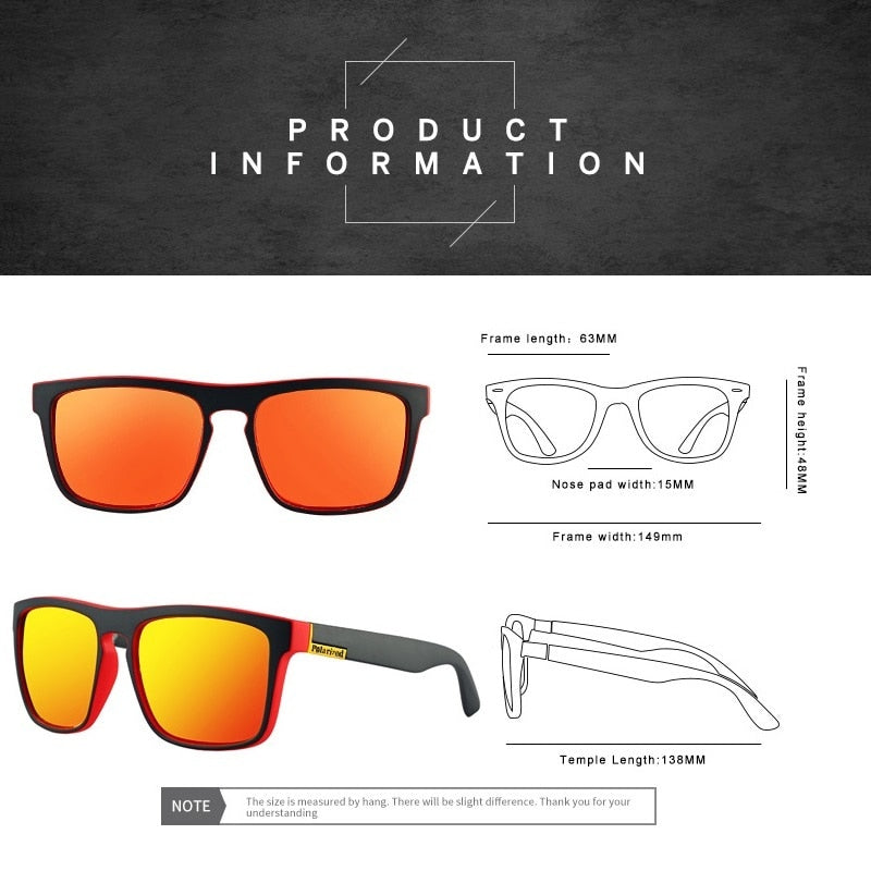 Square Vintage Polarized Sunglasses Men Women Retro Driving Fishing Luxury Brand Designer Sun Glasses UV400 Eyewear