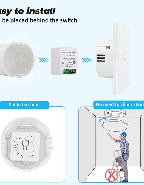 Load image into Gallery viewer, 16A Wifi Smart Switch Smart Home Light Switches Module 2-way Control Work with Tuya Smart Life Alexa Alice Google Home Switch
