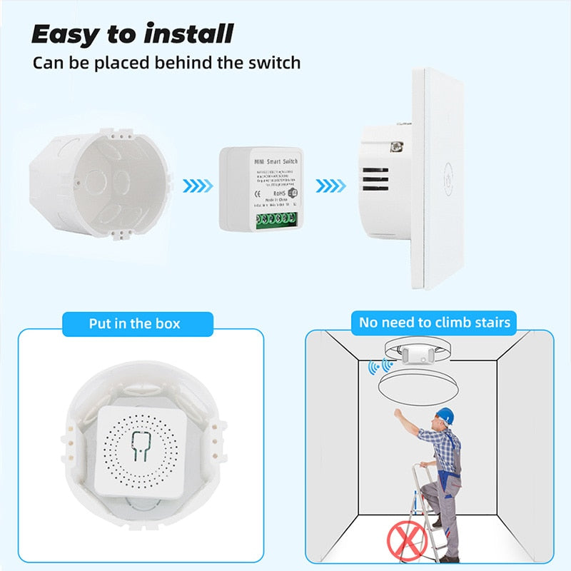 16A Wifi Smart Switch Smart Home Light Switches Module 2-way Control Work with Tuya Smart Life Alexa Alice Google Home Switch