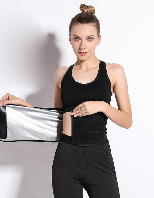 Load image into Gallery viewer, Sauna Sweat Waist Trimmer Belly Belt Wrap Workout Sport Sweat Band Abdominal Trainer Weight Loss Body Shaper Tummy Control  Belt
