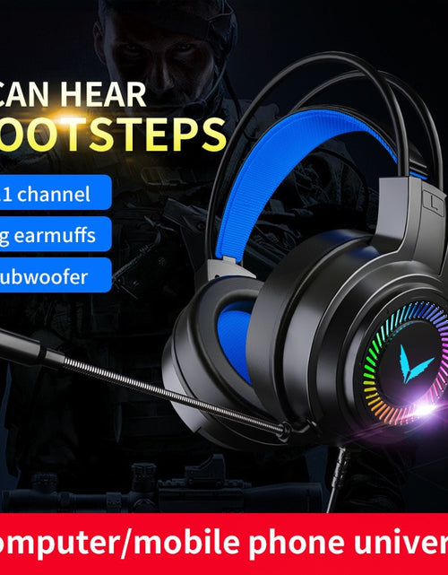 Load image into Gallery viewer, Computer Headphone Head-Mounted E-Sports Games 7.1 Channel Wired Headset Headset with Microphone
