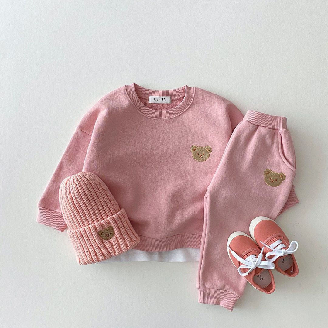 Toddler Baby Boys Girl Fall Clothes Sets Baby Girl Clothing Set Kids Sports Bear Sweatshirt Pants 2Pcs Suits Outfits