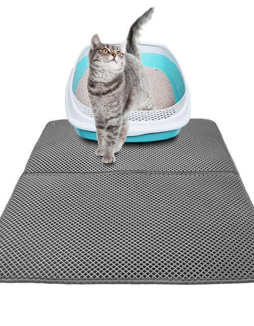 Load image into Gallery viewer, 1Pc Non-slip Pet Cat Litter Mat Double Layer Cat Litter Trapping Pets Mat Pad Bottom Waterproof Pet Litter Cat Mat Easy Clean
