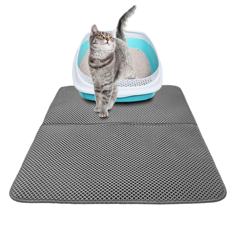 1Pc Non-slip Pet Cat Litter Mat Double Layer Cat Litter Trapping Pets Mat Pad Bottom Waterproof Pet Litter Cat Mat Easy Clean