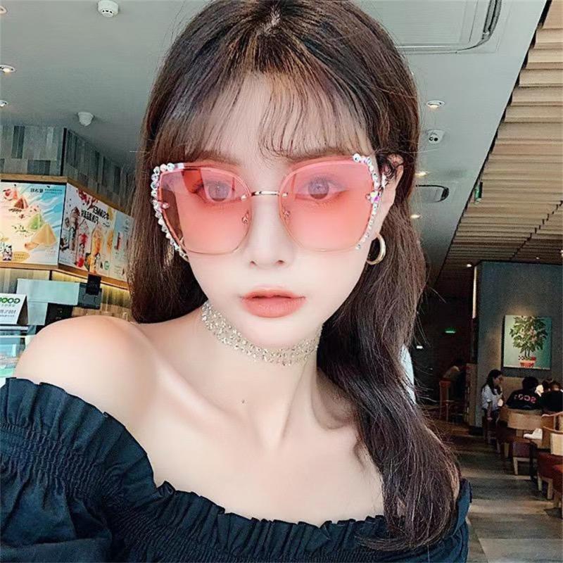 2022 New Fashion UV400 Sunglasses Women High Quality Rhinestones Big Frame Sun Glasses Outdoor Sport Cycling Glasses Shades