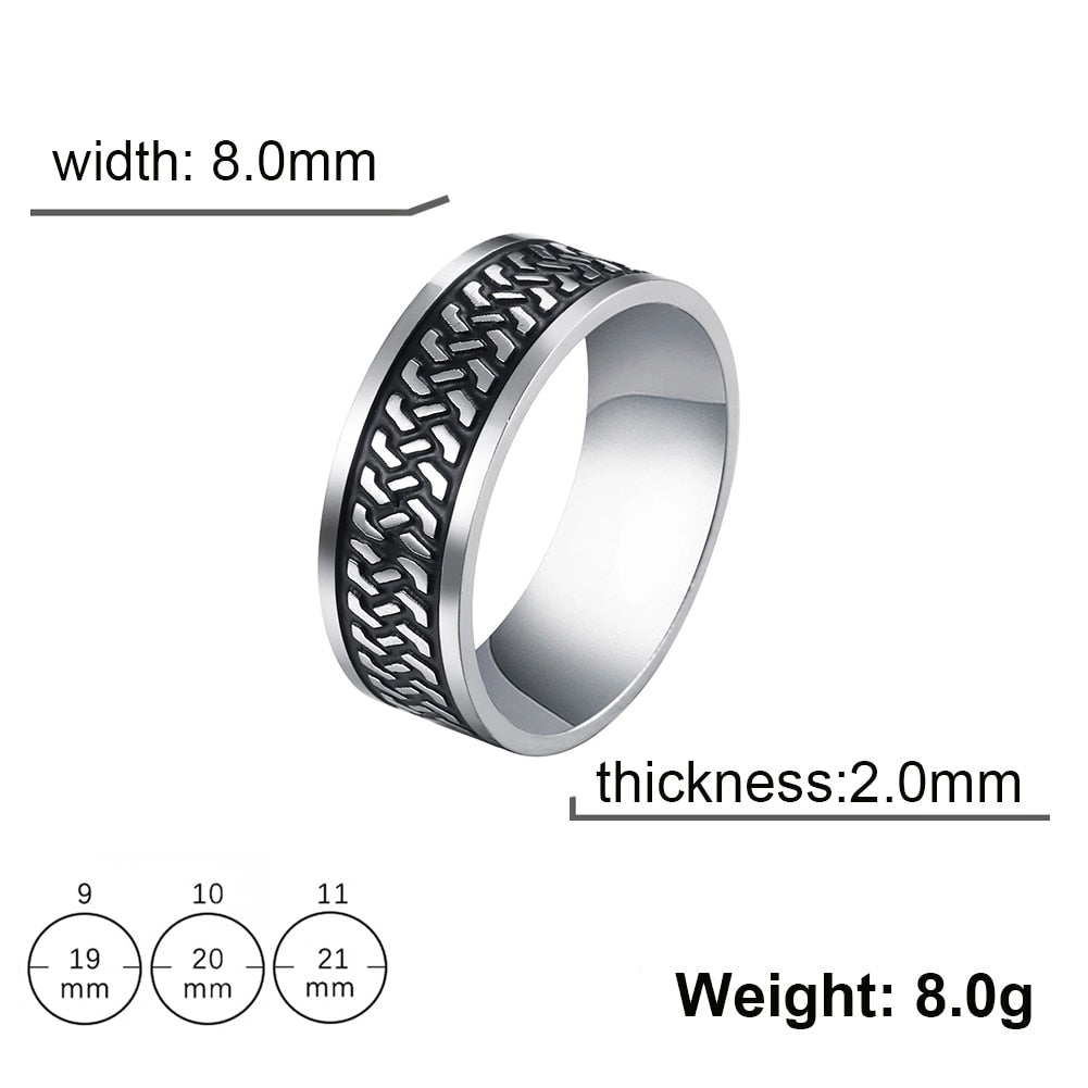 Stainless Steel Ring for Men Women 8MM Wide Geometric Casual Finger Rings 2023 Fashion Jewelry Wedding Gift for Lover