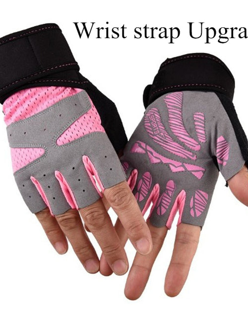 Load image into Gallery viewer, Women Cycling Sports Gloves Highway Mountain Bike Bicycle Thickening Anti-slip Shockproof Gel Pad Bicycle MTB Half Finger Glove
