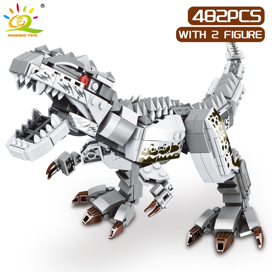 Jurassic Indominus Rex Dinosaur World Model Building Blocks City Triceratops Velociraptor Dino Park Bricks Children Toy