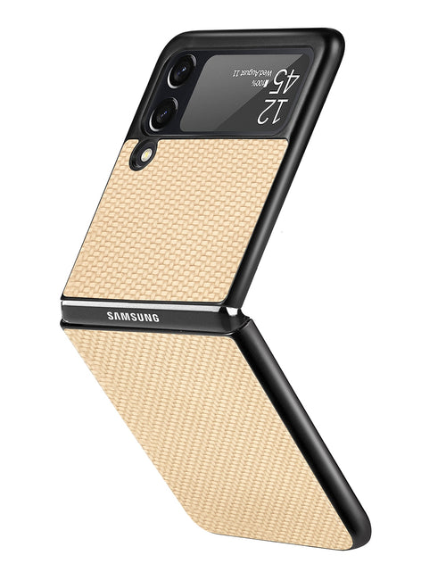 Load image into Gallery viewer, Luxury Carbon Fiber Slim Case for Samsung Galaxy Z Flip 3 4 5G Flip3 Flip4 Phone Protective Cover Coque for Samsung Z Flip 4
