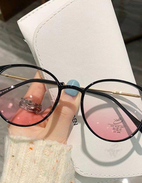 Load image into Gallery viewer, Ladies Round Finished Myopia Galsses Men Women Anti-blue Light Computer Eyewear New Fashion Special Lenses Optical Eyeglasses
