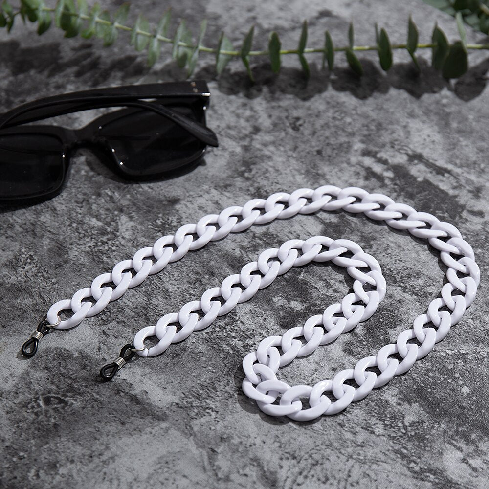 Acrylic Reading Glasses Chain Women Anti Slip Amber Leopard Color Sunglasses Chain Mask Strap Neck Lanyard Accessories