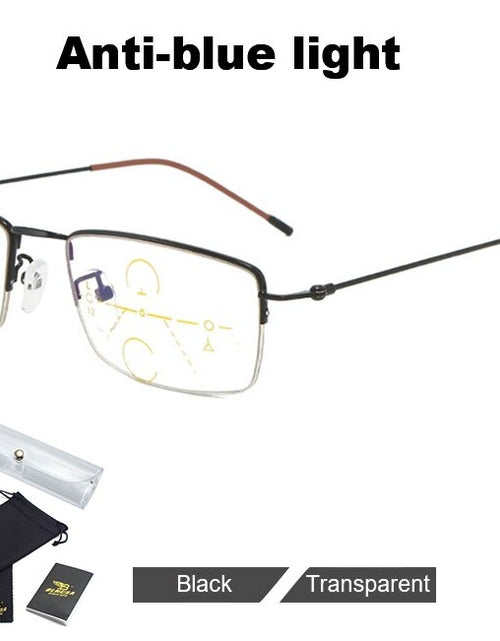 Load image into Gallery viewer, Ultra Light Anti Blue Light Reading Glasses Men Progressive Multifocal Looking Far And Near Eyeglasses Elderly Business Glasses
