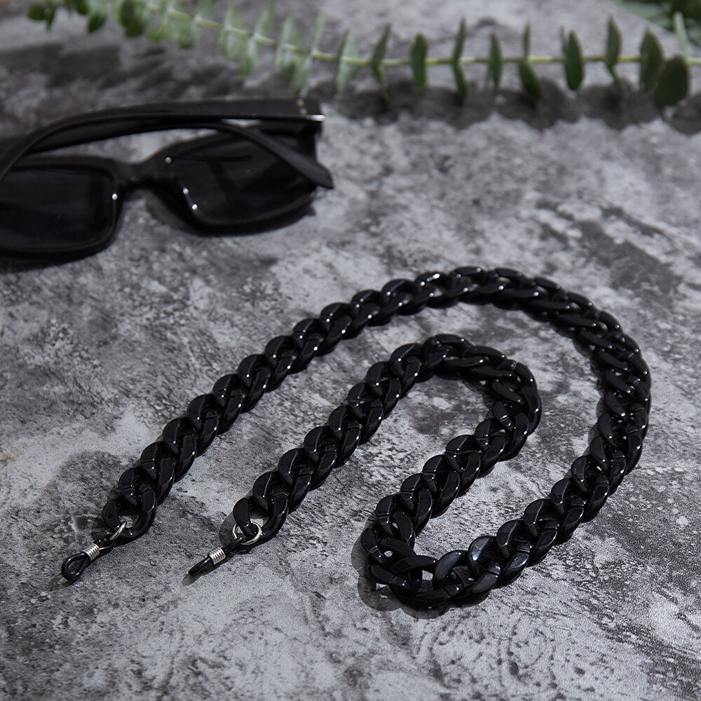 Acrylic Reading Glasses Chain Women Anti Slip Amber Leopard Color Sunglasses Chain Mask Strap Neck Lanyard Accessories