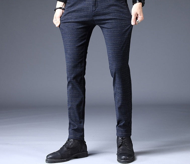 Spring Summer Design Men&#39;s Casual Pants Slim Cotton Pant Straight Trousers Male Fashion Stretch Business Plus Size 38