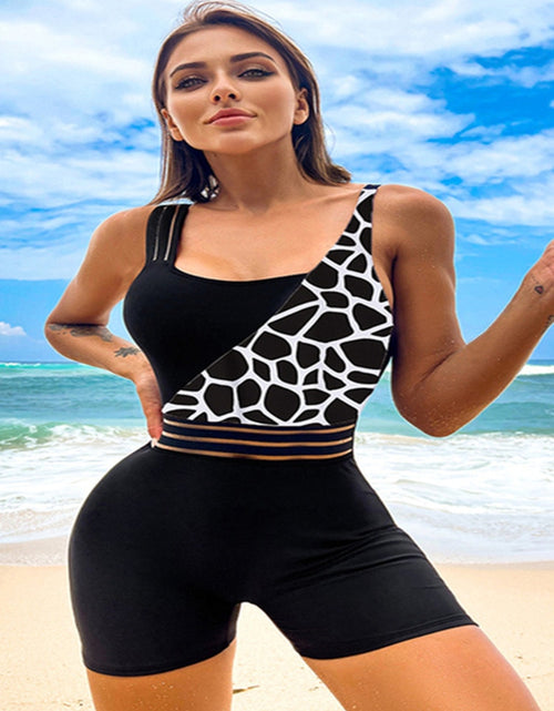 Load image into Gallery viewer, One Shoulder Cut Out Bikini One-Piece Swimsuit for Women Mesh Panel Patchwork Bikini Set Swimwear 2023 Bathing Suits Beachwear
