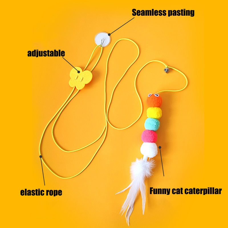 Hanging Automatic Interactive Cat Toy Funny Mouse Toys Cat Stick With Bell Toy For Kitten Playing Teaser Wand Pet Cat Supplies