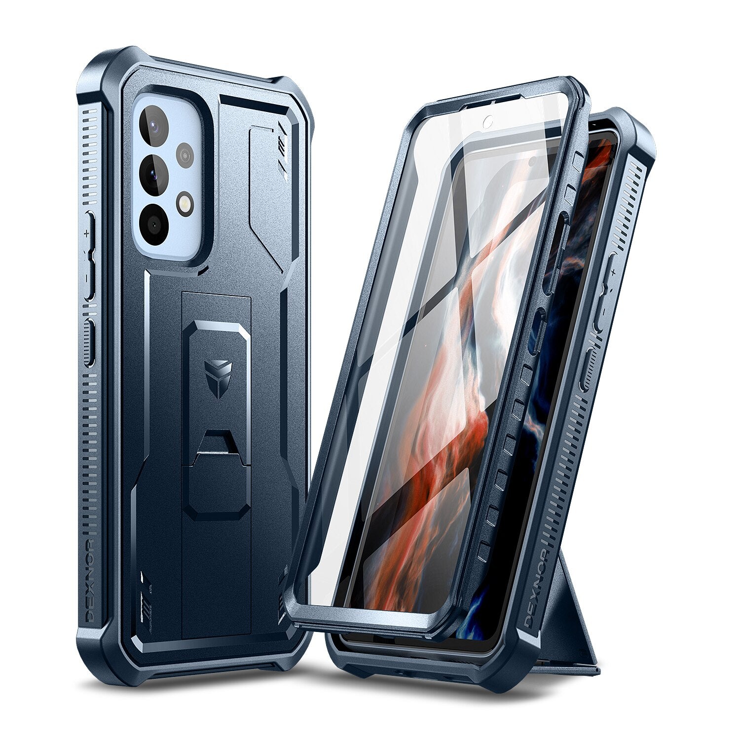 360Full Body Bumper Military Grade Armor Shockproof Hard case with bracket For Samsung Galaxy A53 with Built in Screen Protector