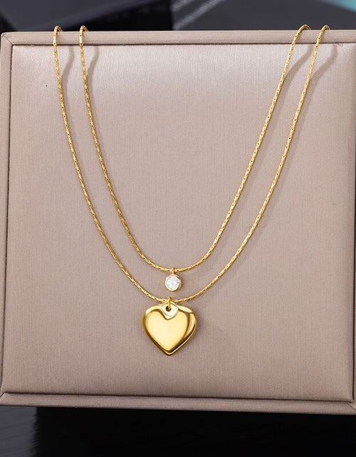 Load image into Gallery viewer, Stainless Steel Heart Pendant Necklace For Women Fashion Simple Girls Lucky Chain Gifts Party Jewelry Dropshipping
