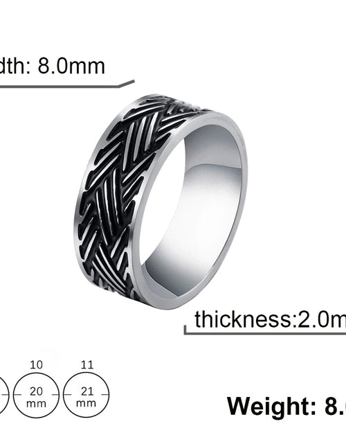 Load image into Gallery viewer, Stainless Steel Ring for Men Women 8MM Wide Geometric Casual Finger Rings 2023 Fashion Jewelry Wedding Gift for Lover
