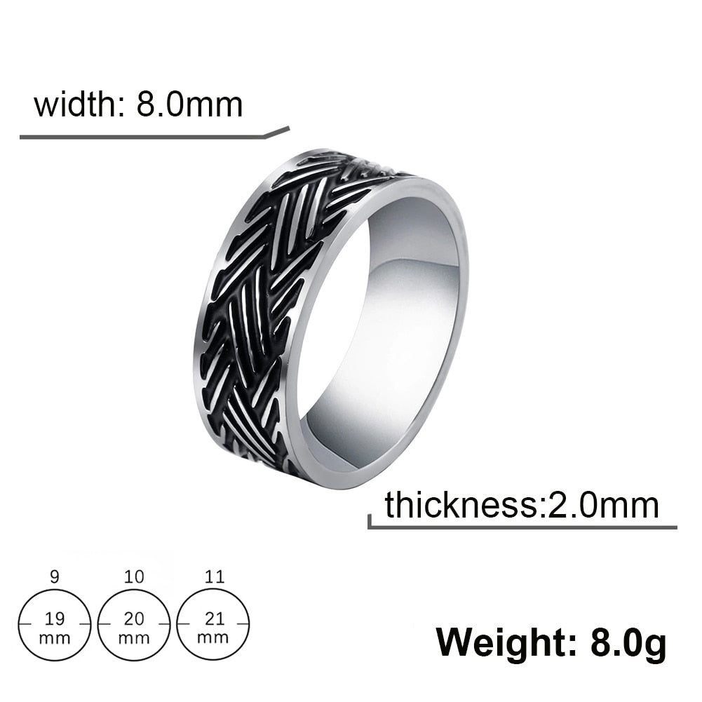 Stainless Steel Ring for Men Women 8MM Wide Geometric Casual Finger Rings 2023 Fashion Jewelry Wedding Gift for Lover