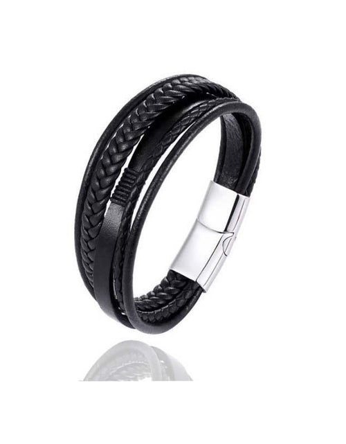 Load image into Gallery viewer, Multi-Layer Men Leather Bracelet Stainless Steel Infinity Symbol Charm Fashion Classic Bracelets for Men Jewelry Gift
