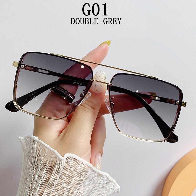 Sunglasses Women 2022 Square Fashion Glasses Rimless Shades  Retro Vasos Decorativos Lunette De Soleil Femme Zonnebril Dames Sol