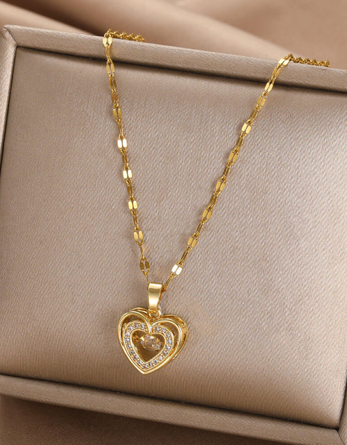 Load image into Gallery viewer, Delicate Enamel Heart Pendants Necklaces for Women Gold Color Black Red Love Drop Necklaces Fashion Jewelry envío gratis ofertas
